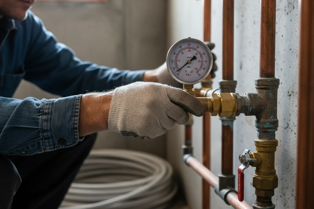 Pressure testing a repaired line during Water Line Repair in Northpoint